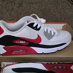 Nike Air Max White and Red Sneakers
